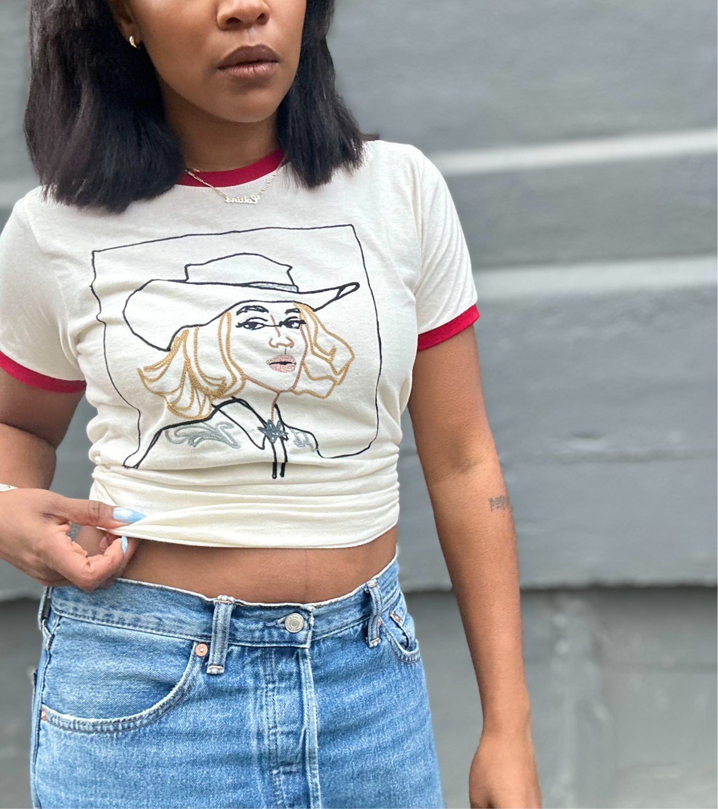 Cowboy Carter Embroidered Ringer Tee