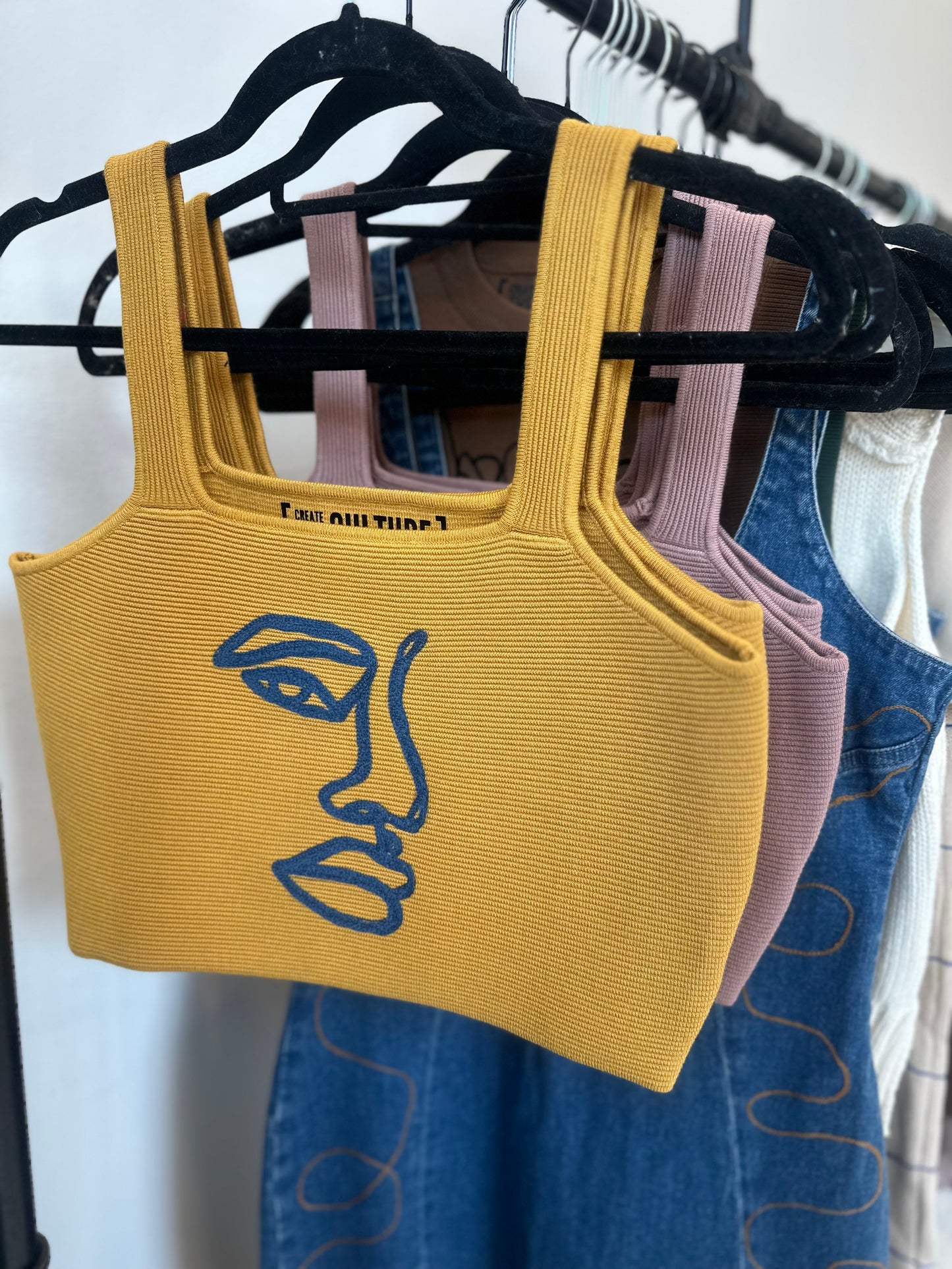 Talis Embroidered Ribbed Knit Top