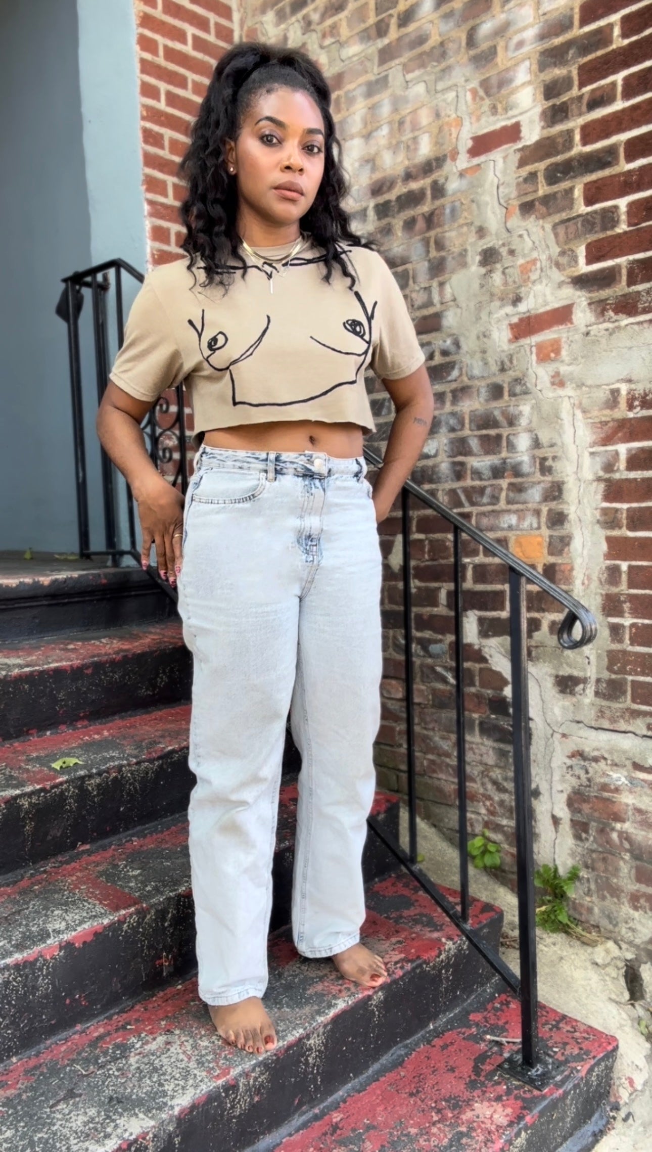 Body Body, Embroidered Cropped T-shirt