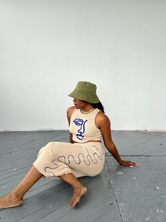 Talis Embroidered Knit Top & Skirt Set