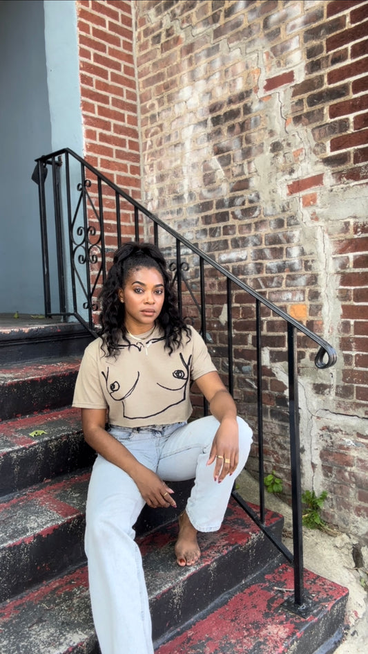 Body Body, Embroidered Cropped T-shirt