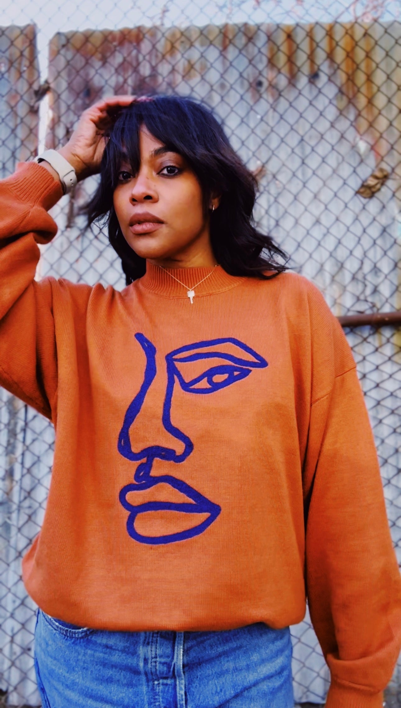 Talisman Embroidered Knit Sweater