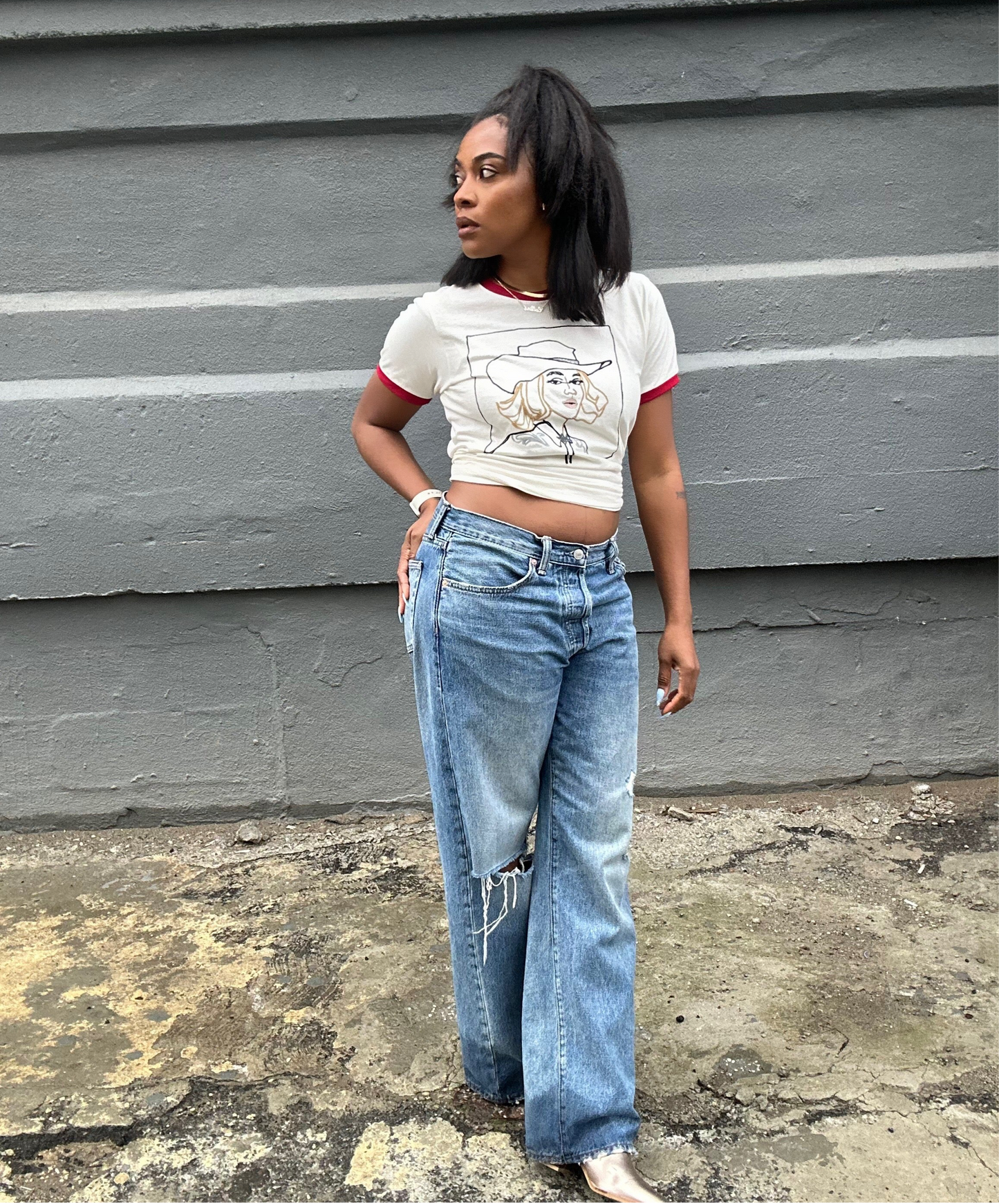 Cowboy Carter Embroidered Ringer Tee