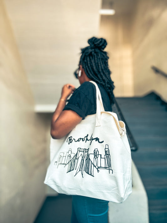 Brooklyn Bridge Embroidered Tote