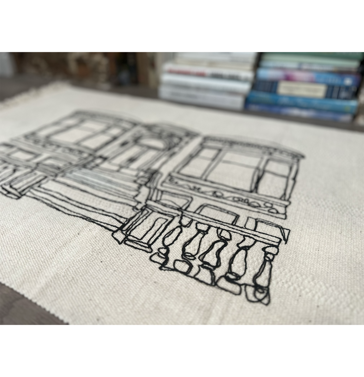 Brownstone Beige Embroidered Rug