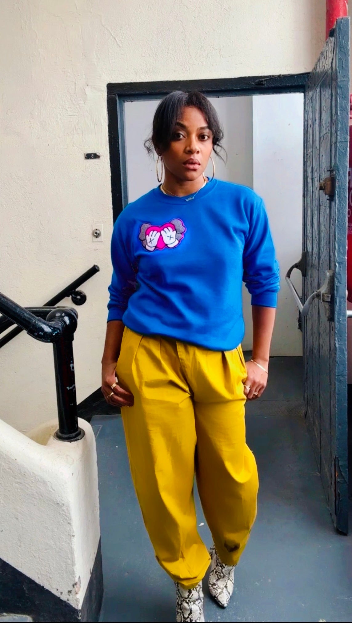 Funny Valentine Embroidered Patch Sweatshirt