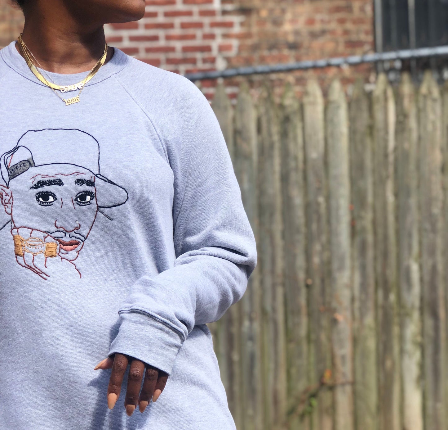 Tupac Embroidered Raglan Sweatshirt