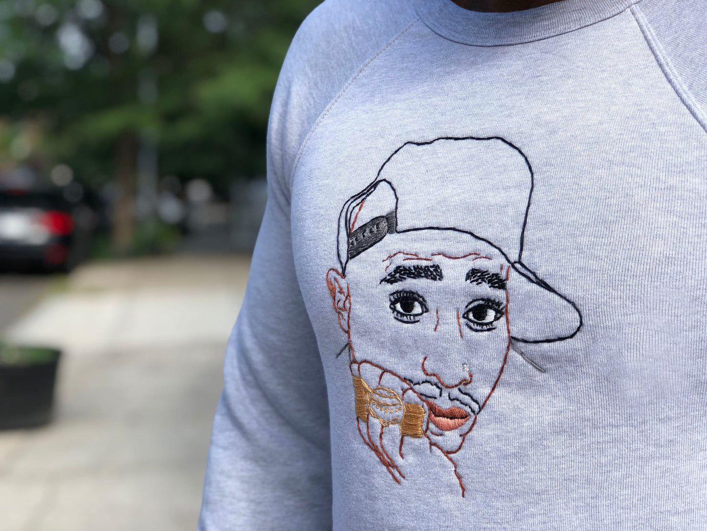 Tupac Embroidered Raglan Sweatshirt