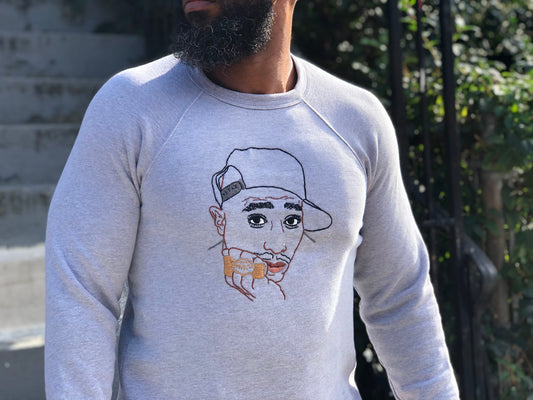 Tupac Embroidered Raglan Sweatshirt