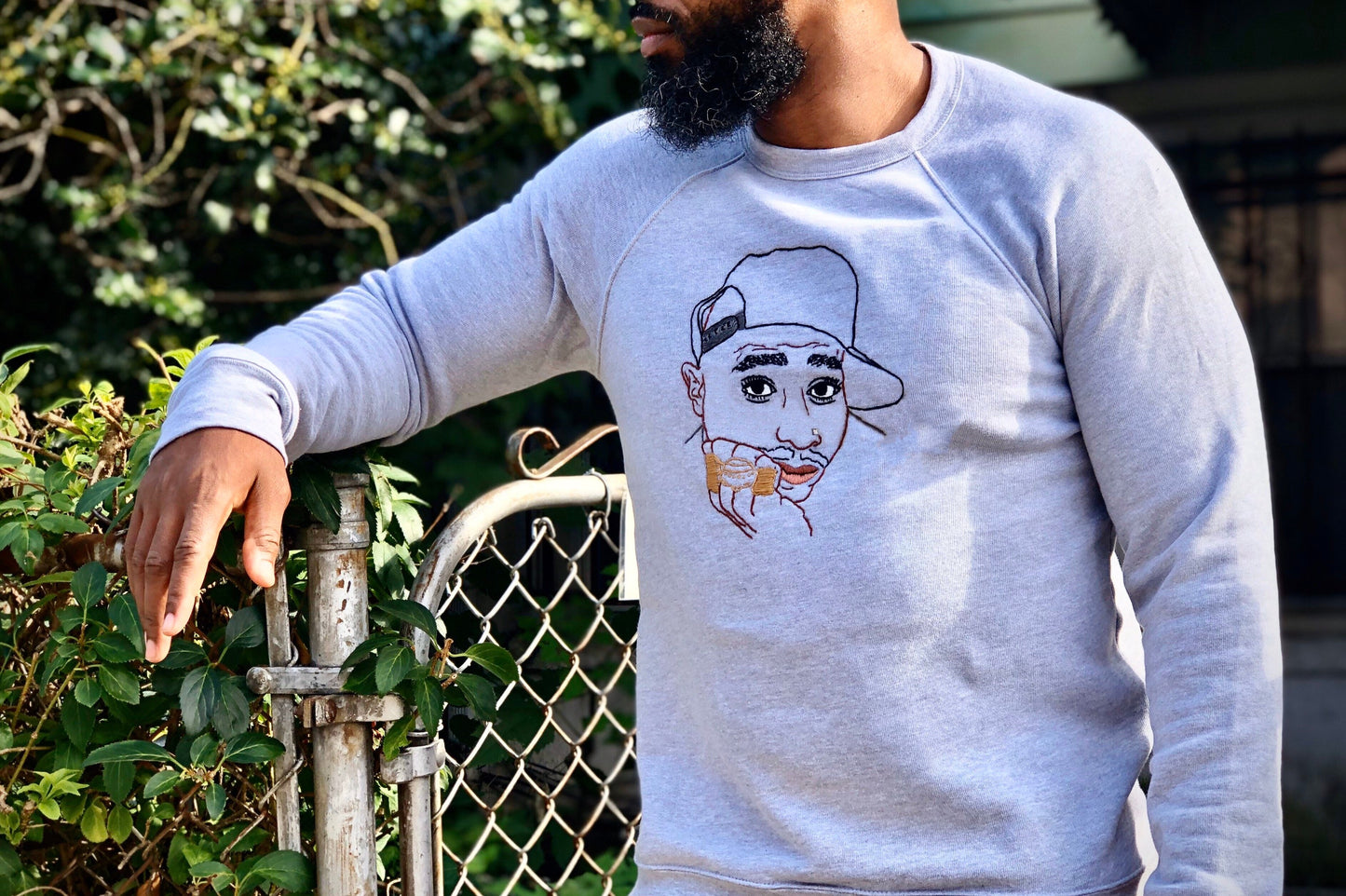 Tupac Embroidered Raglan Sweatshirt