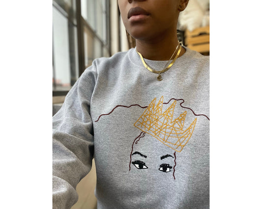 Queenin' Embroidered Sweatshirt