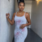 Gimme Roses Embroidered Ribbed Knit Dress