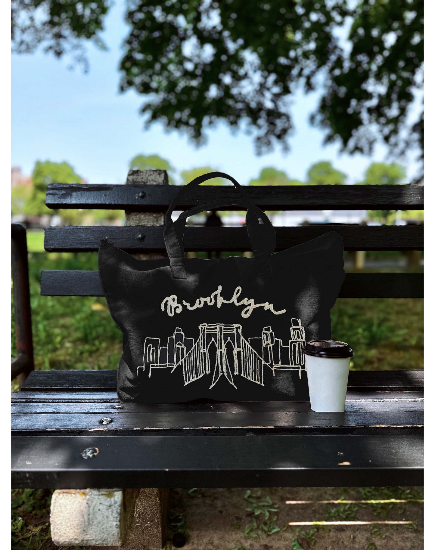 Brooklyn Bridge Embroidered Tote