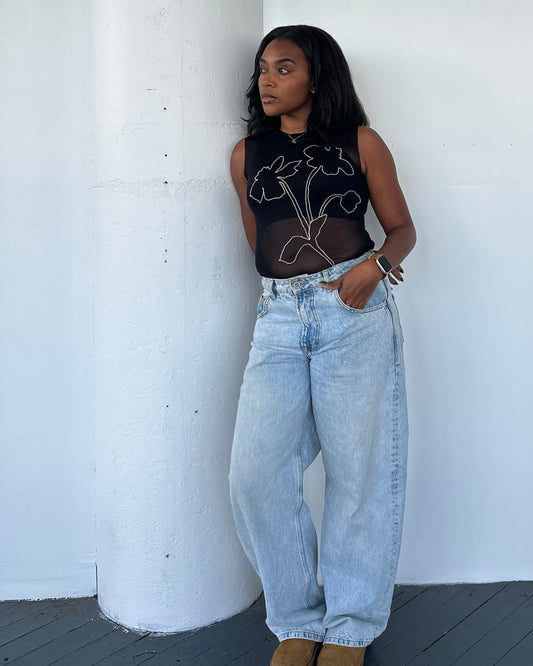 Floral Sheer Mesh Top