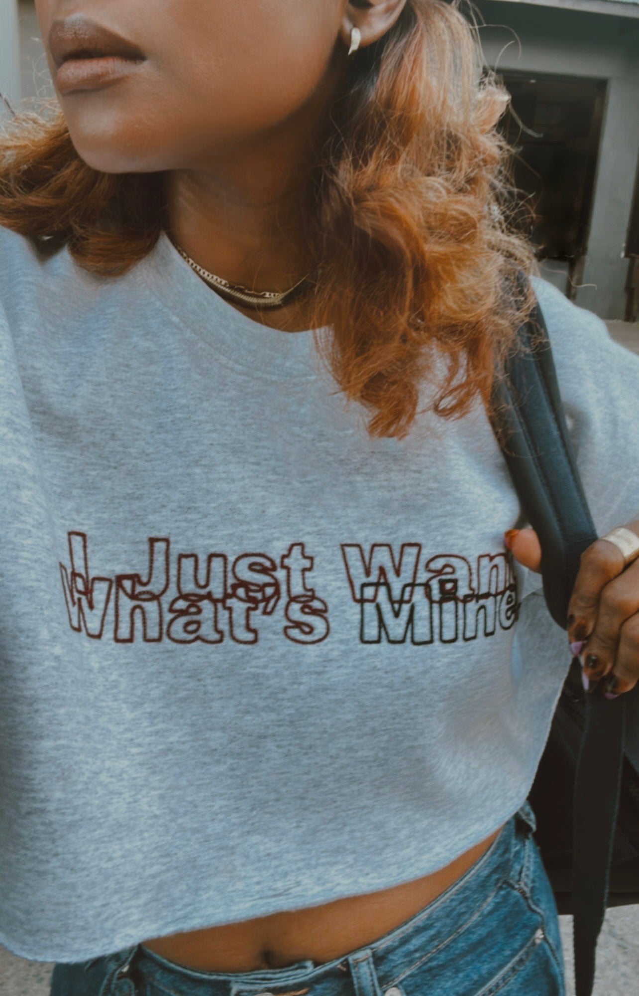 I Just Want What's Mine Embroidered Sweatshirt