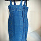 Scribble Blue Jean Embroidered Dress
