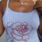 Gimme Roses Embroidered Ribbed Knit Dress