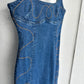 Scribble Blue Jean Embroidered Dress