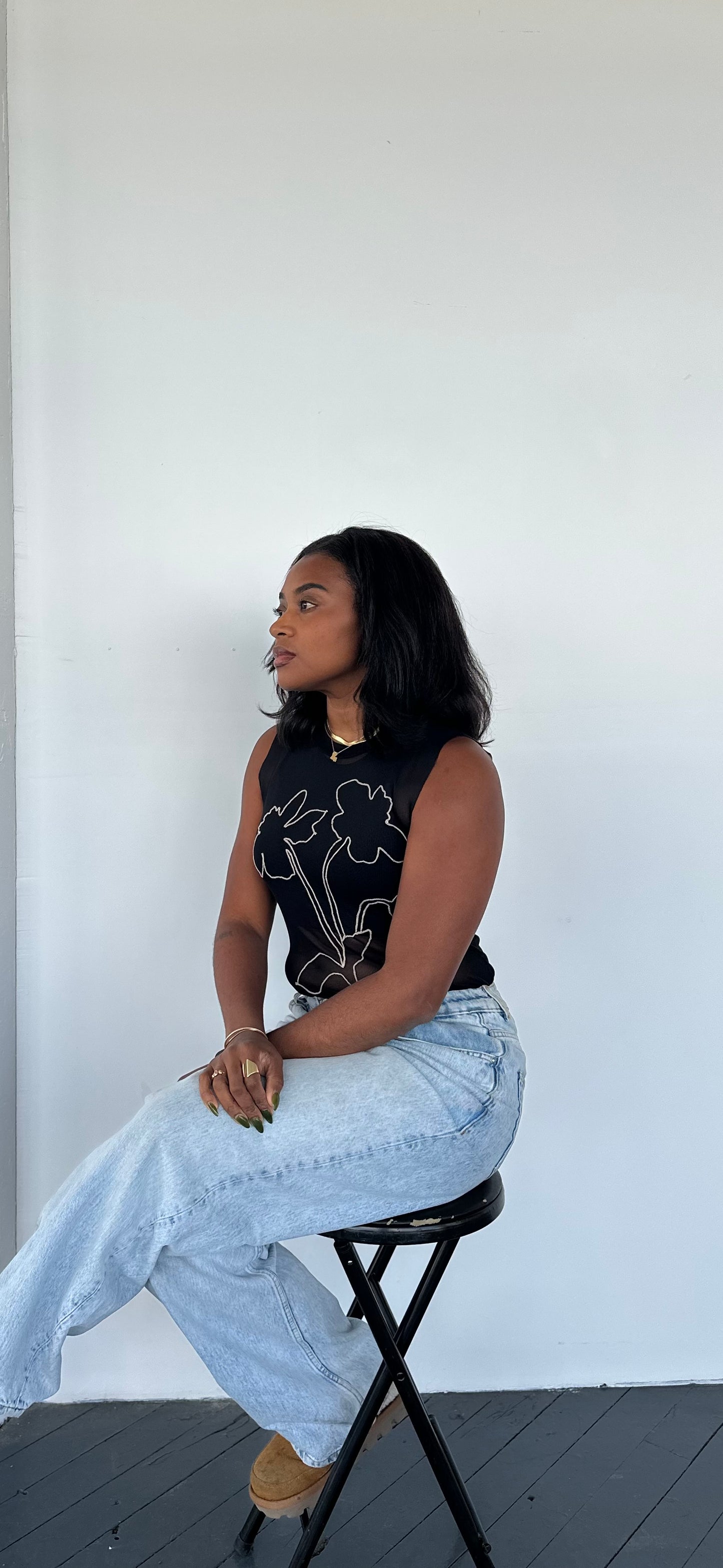 Floral Sheer Mesh Top