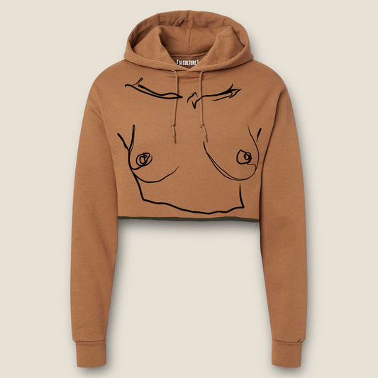 Body Body, Embroidered Cropped Hooded Sweatshirt