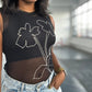 Floral Sheer Mesh Top