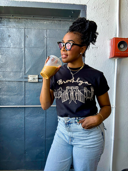 Brooklyn Bridge Embroidered  T-shirt