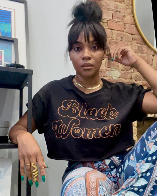 BLACK WOMEN Embroidered Unisex T-shirt