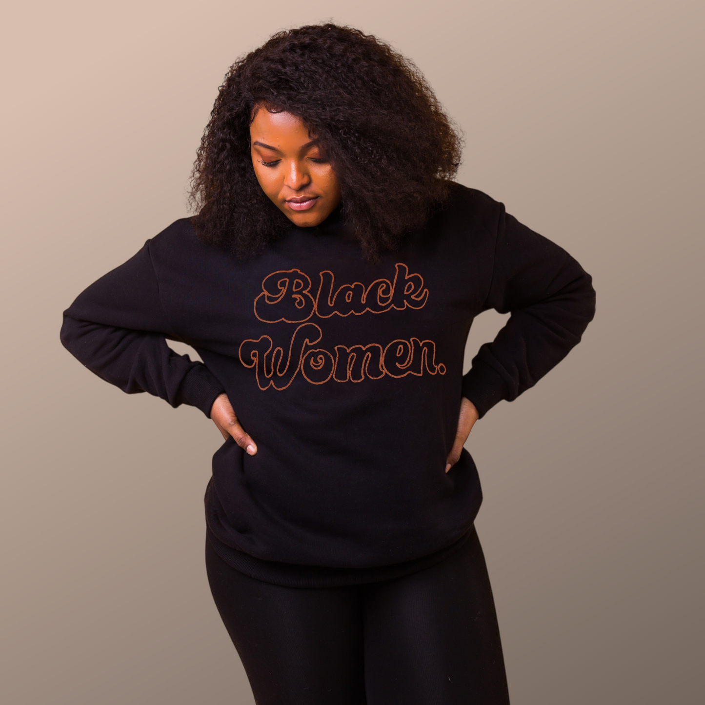 Black Women. Embroidered Sweatshirt