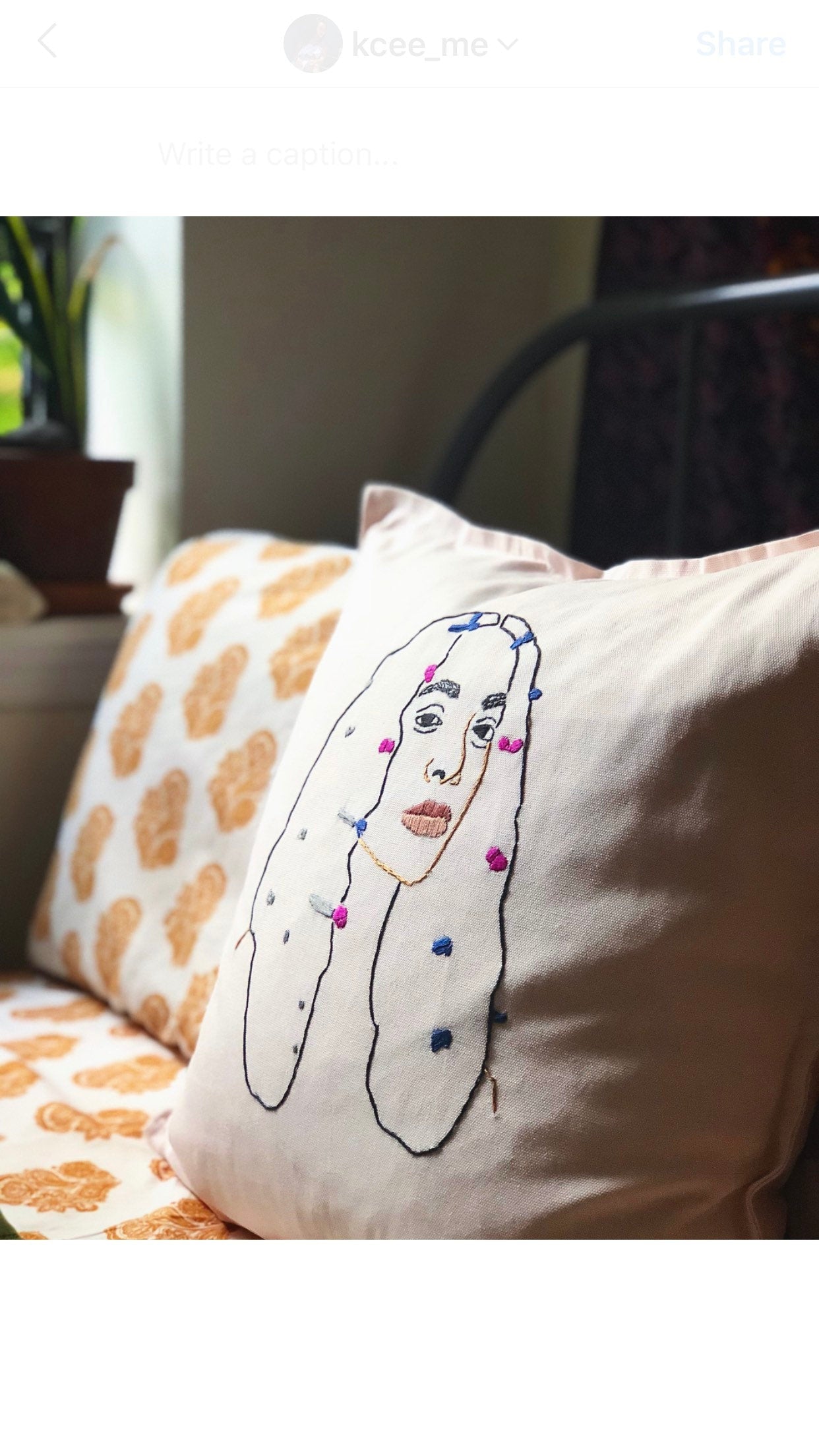 Solange, 20x20 Embroidered Pillow