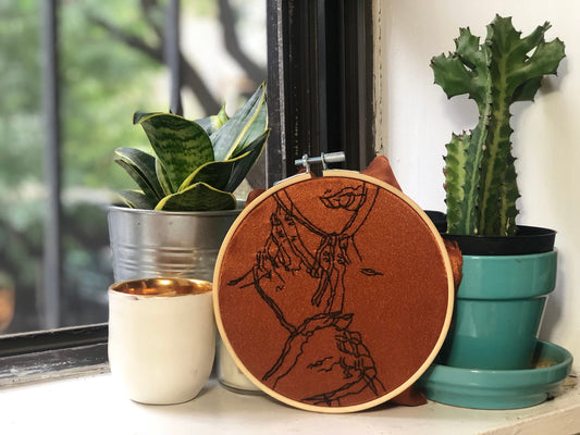 The Feels (Hand to Shoulder) Embroidered Art