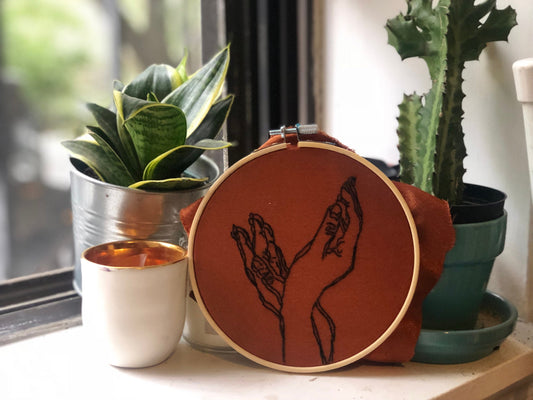The Feels (Hands) Embroidered Art