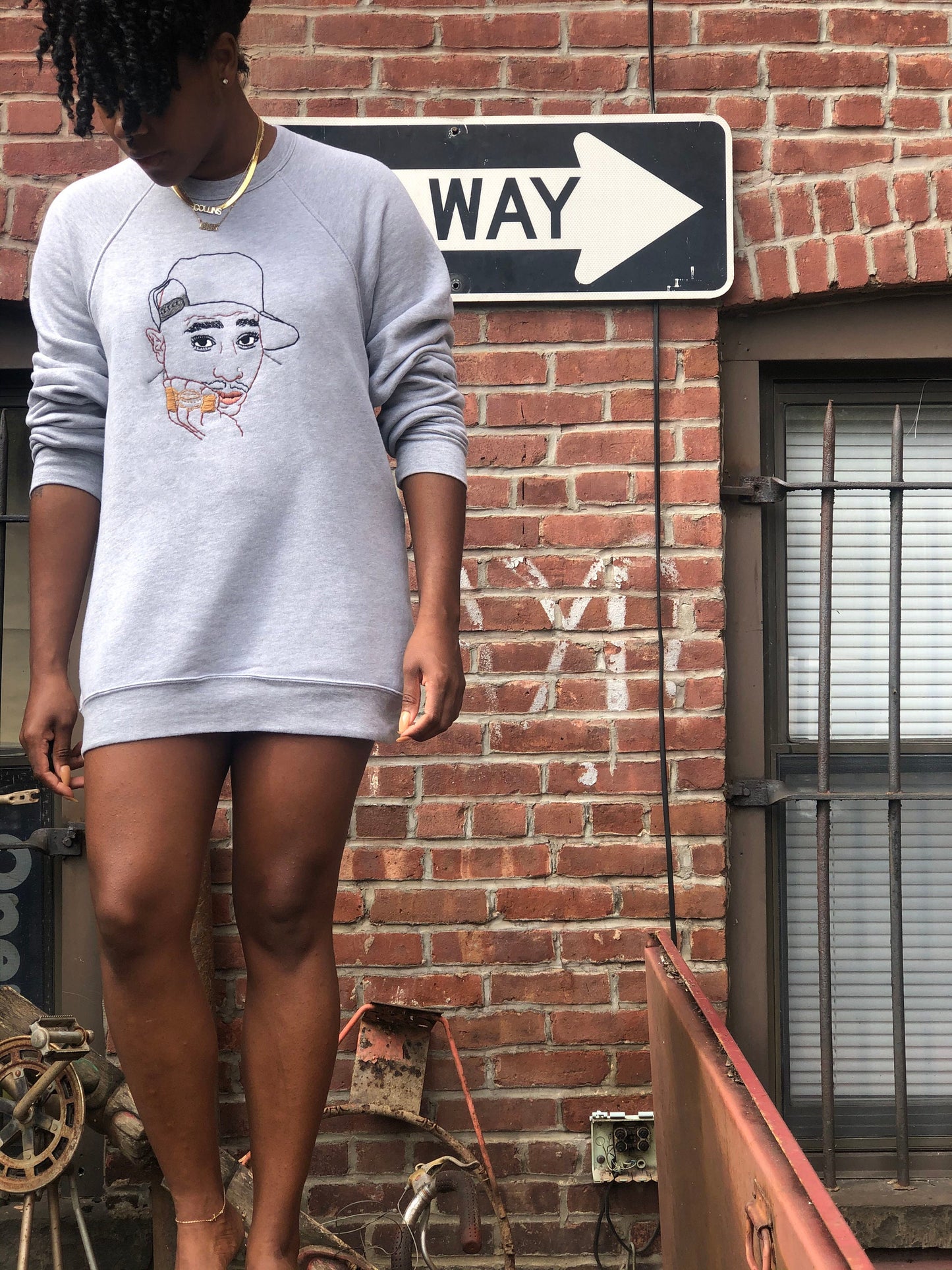 Tupac Embroidered Raglan Sweatshirt